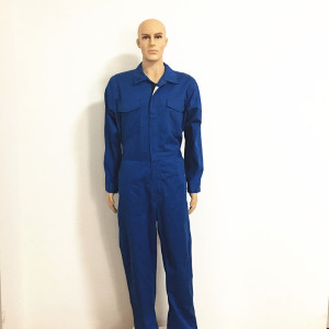 Fireproof Zipper on Chest Reflector Blue Coverall for Dubai